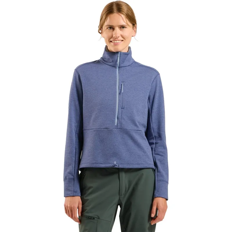 Odlo Essentials Multisport Mid Layer aus Grid-Fleece mit Halbreißverschluss Damen - blue heron melange Neuheit