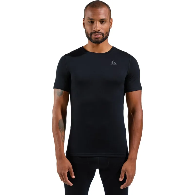 Bestpreis Odlo Natural Merino 200 Crew Neck Kurzarm-Unterhemd Herren - schwarz
