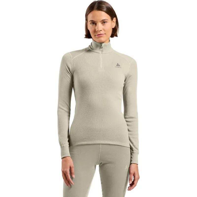 Odlo Active Warm Half-Zip Turtleneck Langarm-Unterhemd Damen - agate gray Online Kaufen