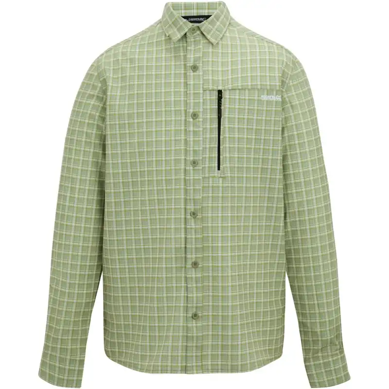 Regatta Anti-Insect Travel Light Langarmhemd Herren - Light Sage Check YTH Beliebt