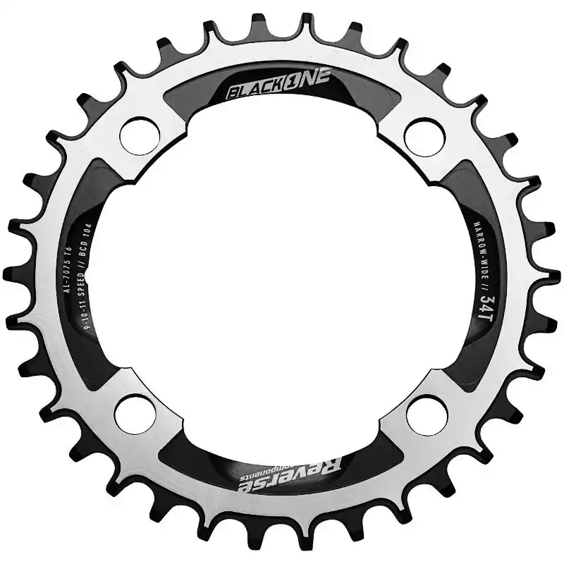 Aktuell Reverse Components Black One Narrow-Wide Kettenblatt - 4-Arm - 104mm - schwarz