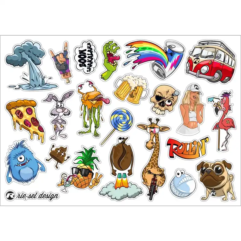 Jetzt Kaufen rie sel design sticker kit Aufkleber A4 - stickerbomb eyecatcher