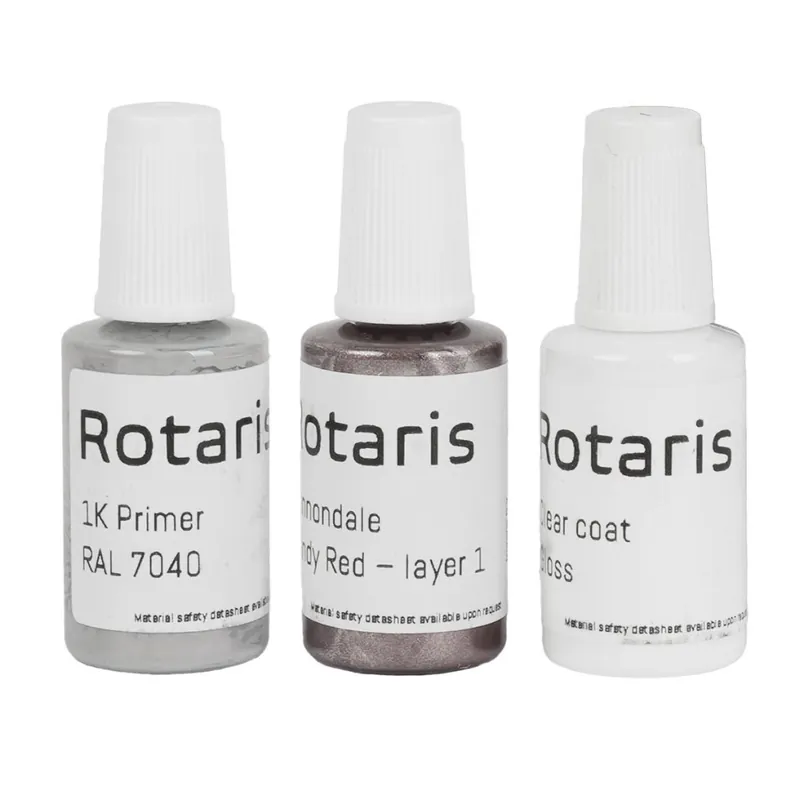 Rotaris Lack Ausbesserungsset für Specialized - mit Grundierung - Red Sky Gloss Echt