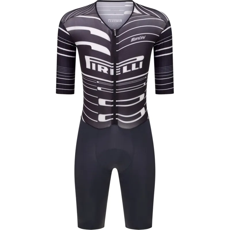 Billig Santini Pirelli Sport Club Kurzarm Aerosuit Herren - grigio asfalto GR
