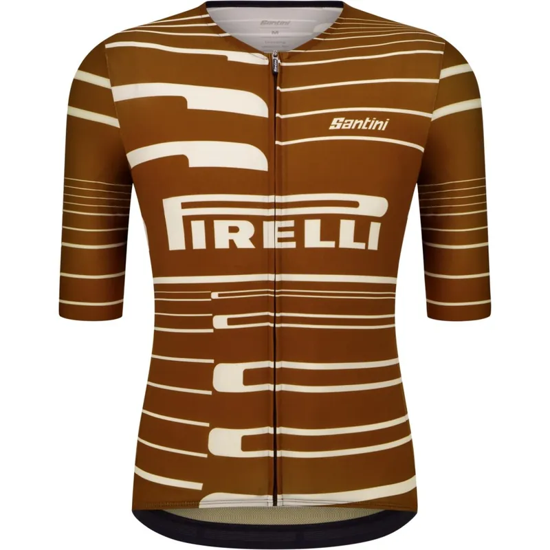 Santini Pirelli Sport Club Kurzarmtrikot Unisex - cioccolato CC Schneller Versand
