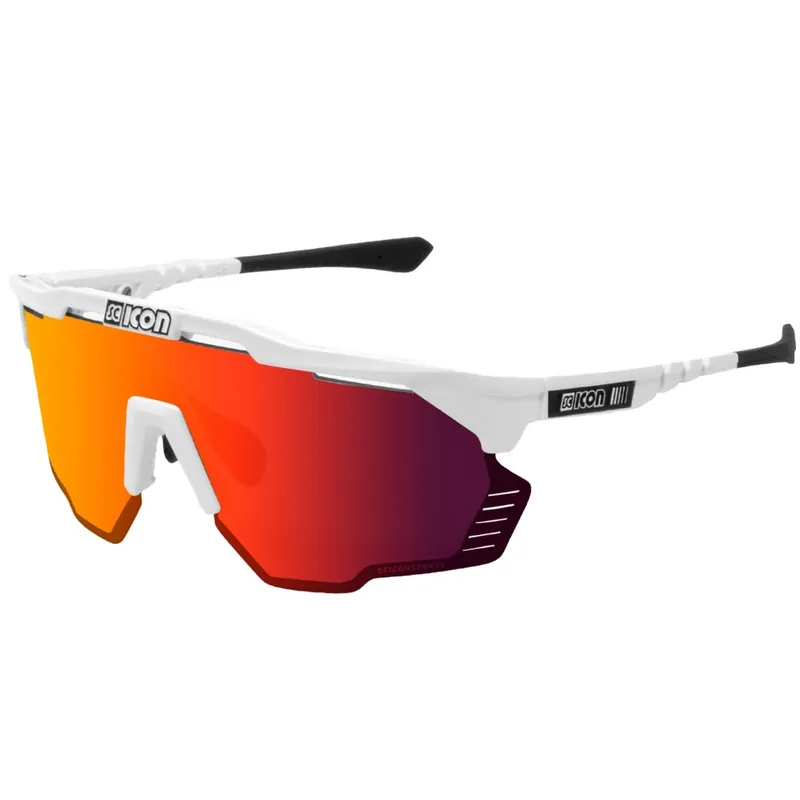 Schnäppchen Scicon Aeroshade Kunken Brille - White Gloss - Multimirror Red Clear