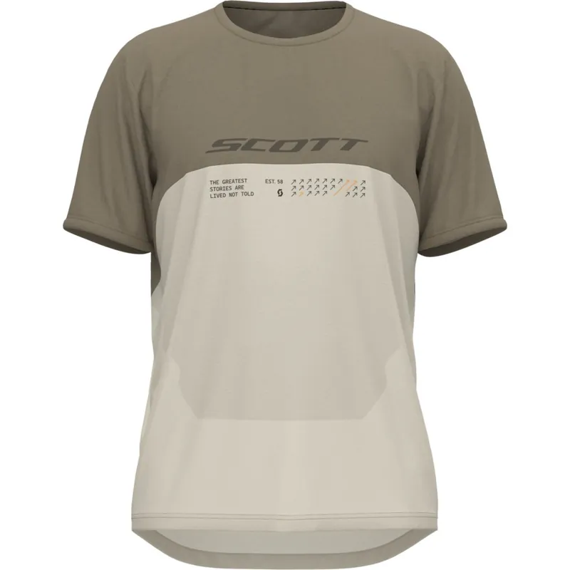 Versand Am Gleichen Tag SCOTT Vertic DRI Kurzarm-Trikot Herren - cotton white/toast beige