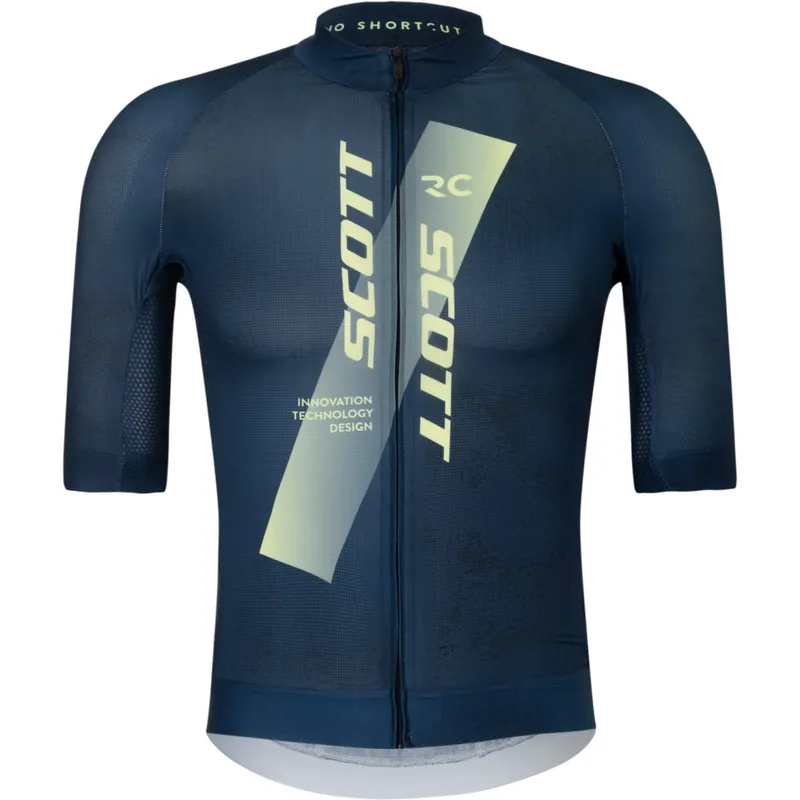 Neue Kollektion SCOTT RC PRO Kurzarmtrikot Herren - dark blue/acid yellow