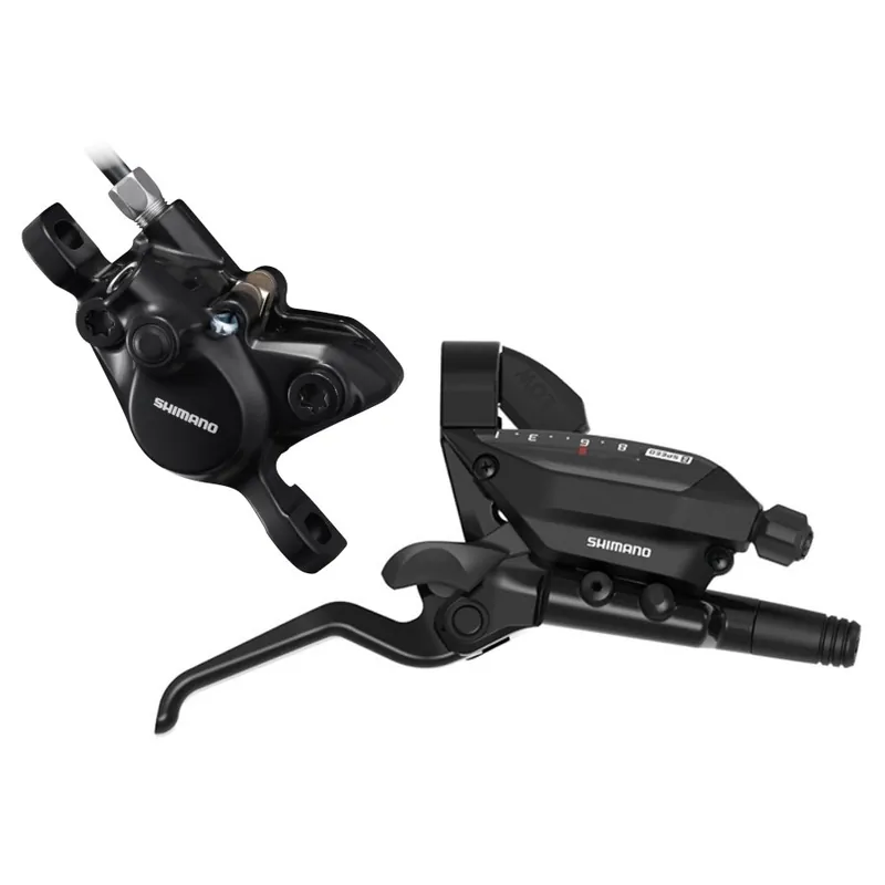 Top-Angebot Shimano ST-EF515 + BR-MT200 Scheibenbremse - EZ Fire Plus Post Mount J-Kit hinten/rechts - 8-fach (8R)