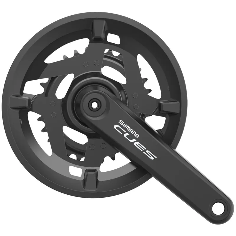 Neue Kollektion Shimano CUES FC-U4010-2 Kurbelgarnitur - 9/10-fach - mit Kettenschutz