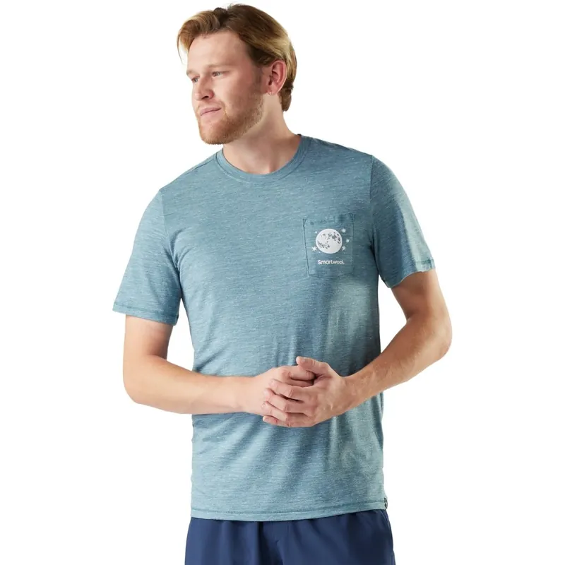 SmartWool Merino Hemp Blend Peak Pints Graphic Kurzarmshirt Herren - Q65 dusty teal Schnäppchen