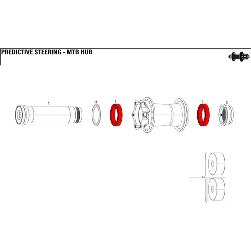 Billig SRAM Lagerset für Predictive Steering A1 Vorderradnaben - 11.1918.003.110