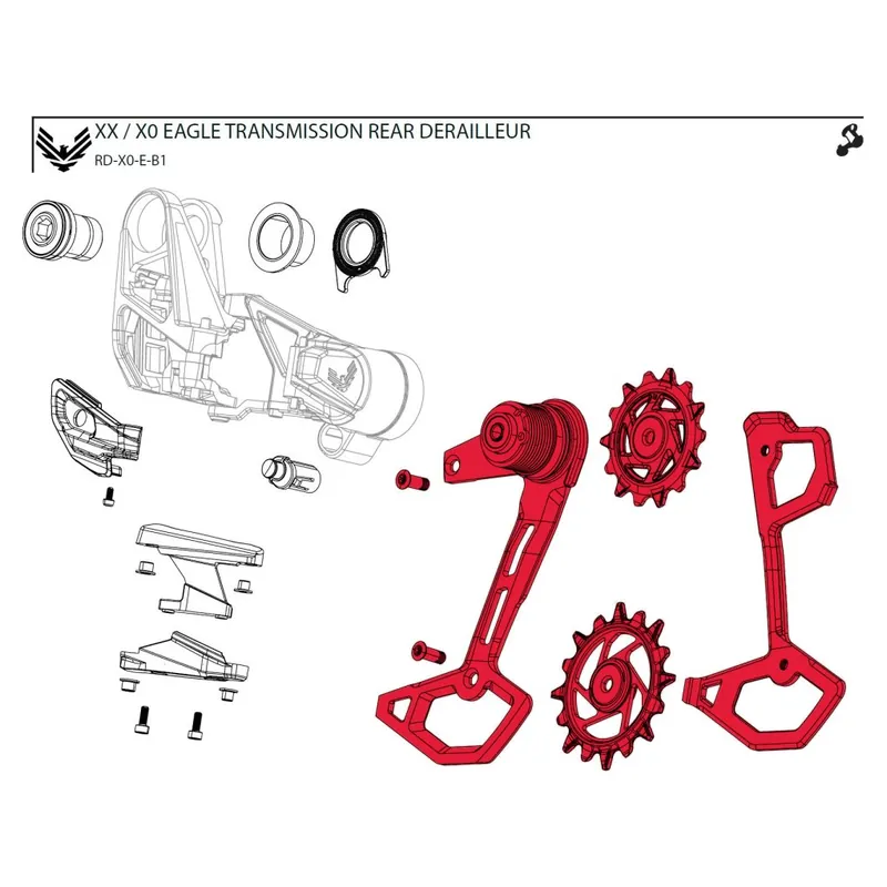 Neuheit SRAM Käfig Montageset für X0 Eagle Schaltwerk - AXS T-Type B1 - 11.7518.104.012
