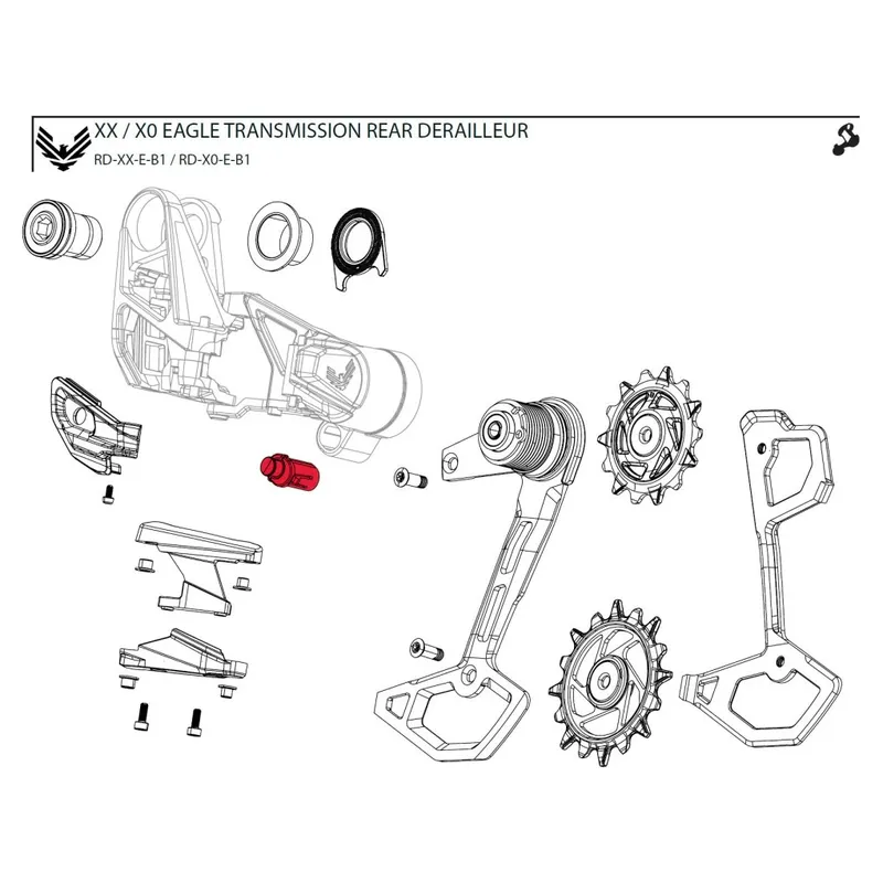 Letzte Chance SRAM Setup Key / Cage Lock Montageset für XX / XX SL Eagle Schaltwerk - AXS T-Type B1 - 11.7518.104.009