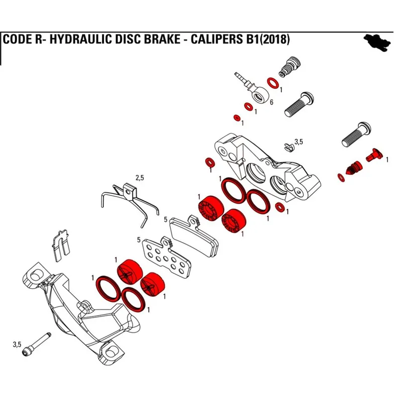 SRAM Kolben Kit für CODE R B1/RSC A1 Scheibenbremssattel - 11.5018.020.007 Online Kaufen