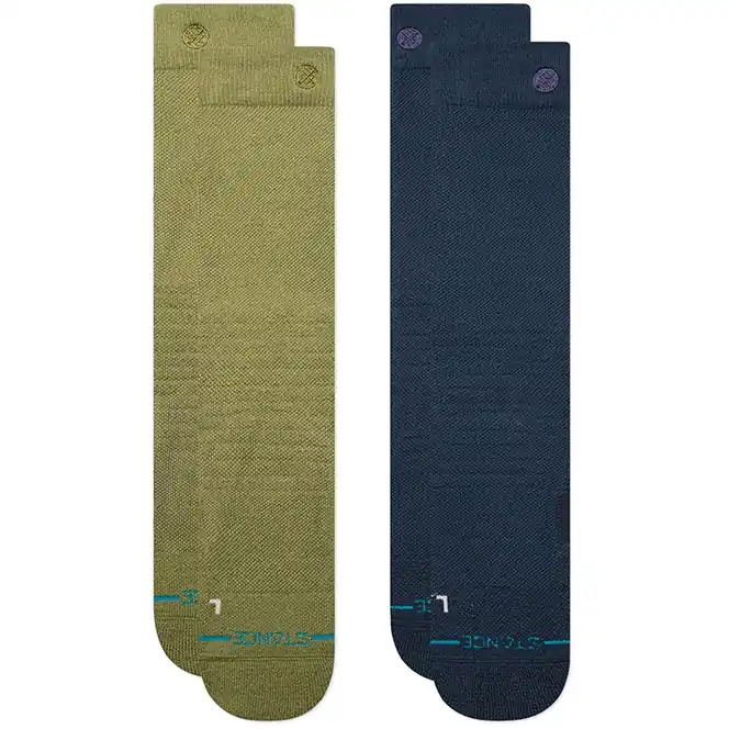 Expressversand Stance Iconic Mid Poly Snow 2 Pack Socken Unisex - chive