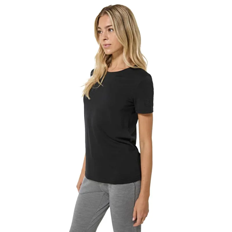 Sonderaktion SUPER.NATURAL Casual Rib Bio J T-Shirt Damen - Jet Black