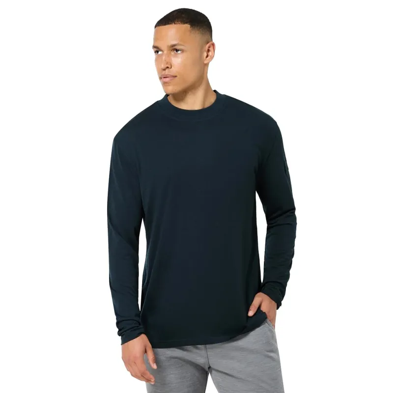 Ausverkauf SUPER.NATURAL Casual Rib Bio Langarmshirt Herren - Blueberry