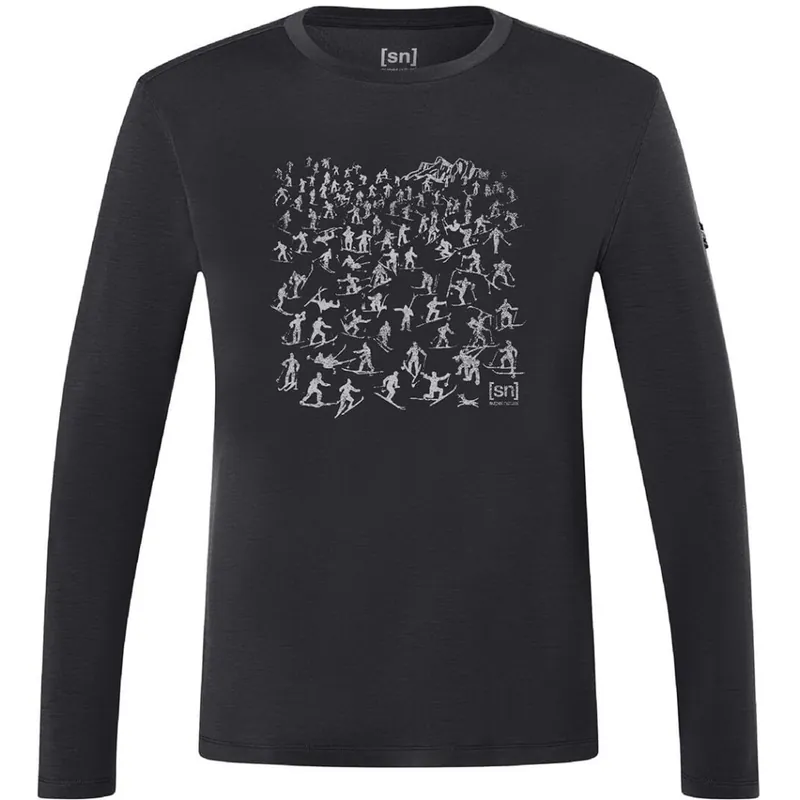 SUPER.NATURAL Free Ski Tickets Langarmshirt Herren - Jet Black/Vapor Grey Expressversand