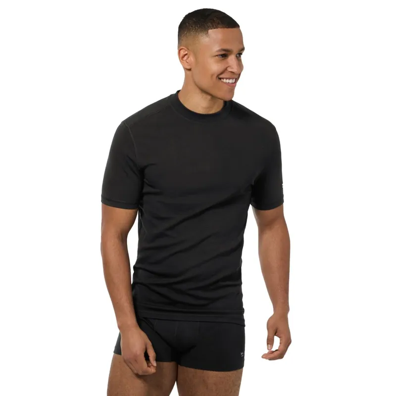 Echt SUPER.NATURAL Lux Base Kurzarm-Unterhemd Herren - Jet Black