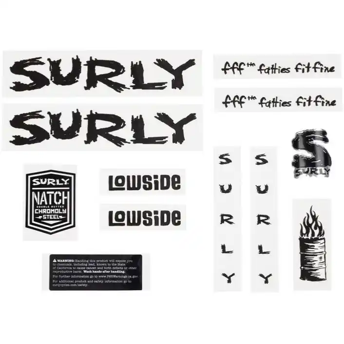 Surly Lowside Rahmen Aufkleber Set - schwarz Top-Preis