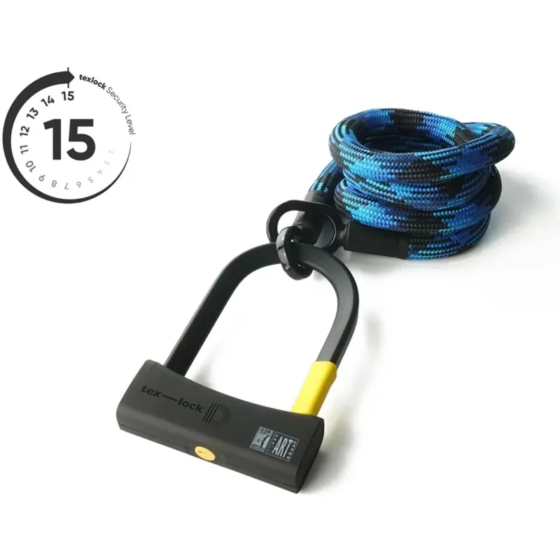 tex–lock eyelet inkl. D-lock Bügelschloss - 160cm - morpho blue Kracherpreis