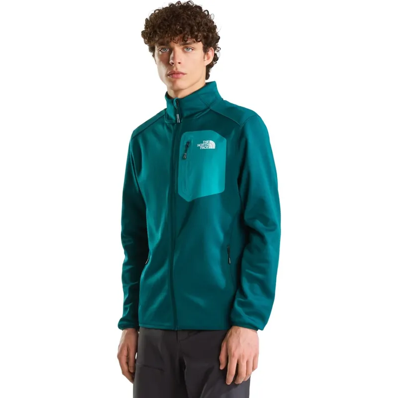 The North Face Crest Fleecejacke Herren - Pacific Teal/TNF Black Neu