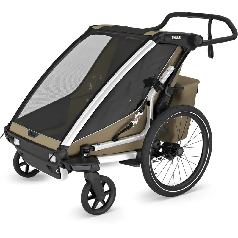 Heißes Angebot Thule Chariot Cross 2 Double - Fahrradanhänger für 2 Kinder - faded khaki