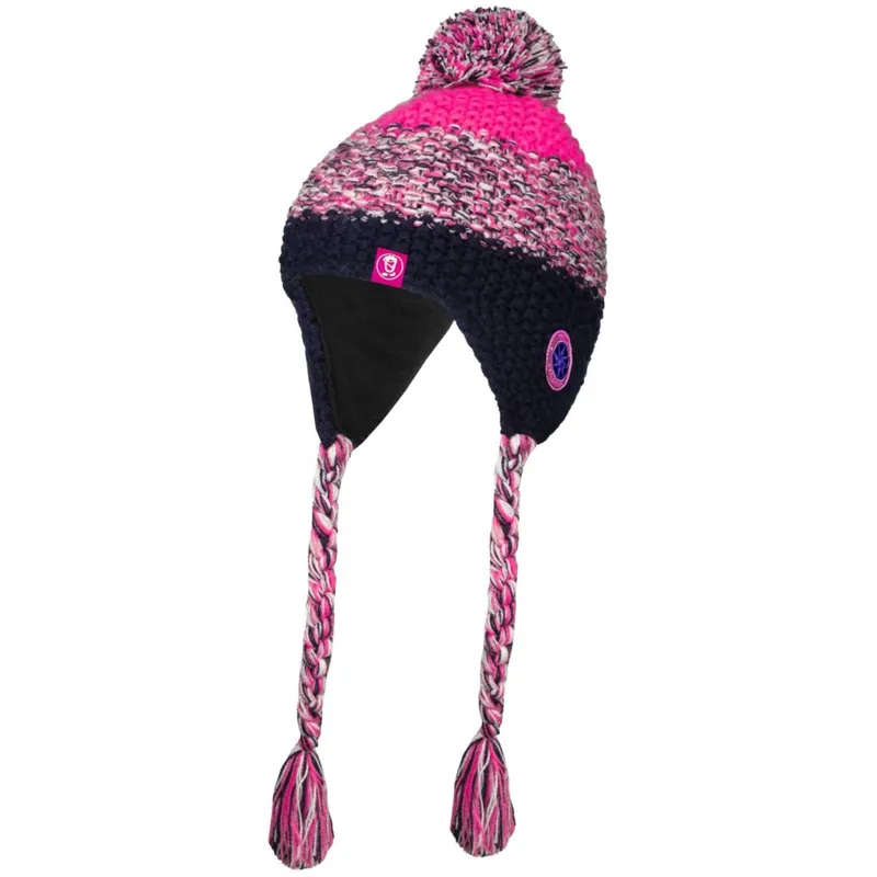 Trollkids Borgund Bommelmütze Mädchen - Navy/Magenta Zertifiziert