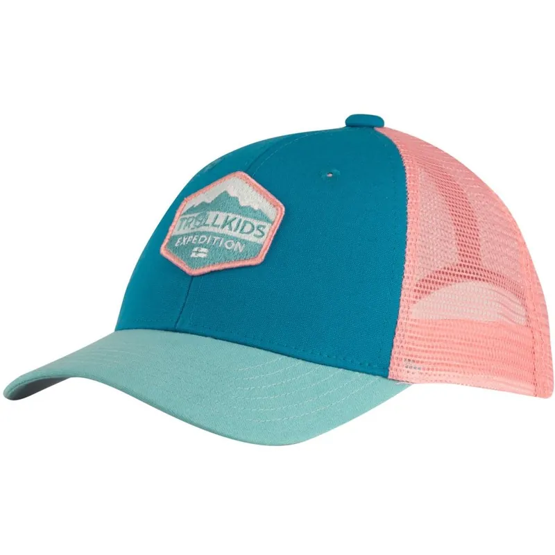Trollkids Femund Cap Kinder - Harbor Blue/Aqua Haze/Peony Rose Sofort Bestellen