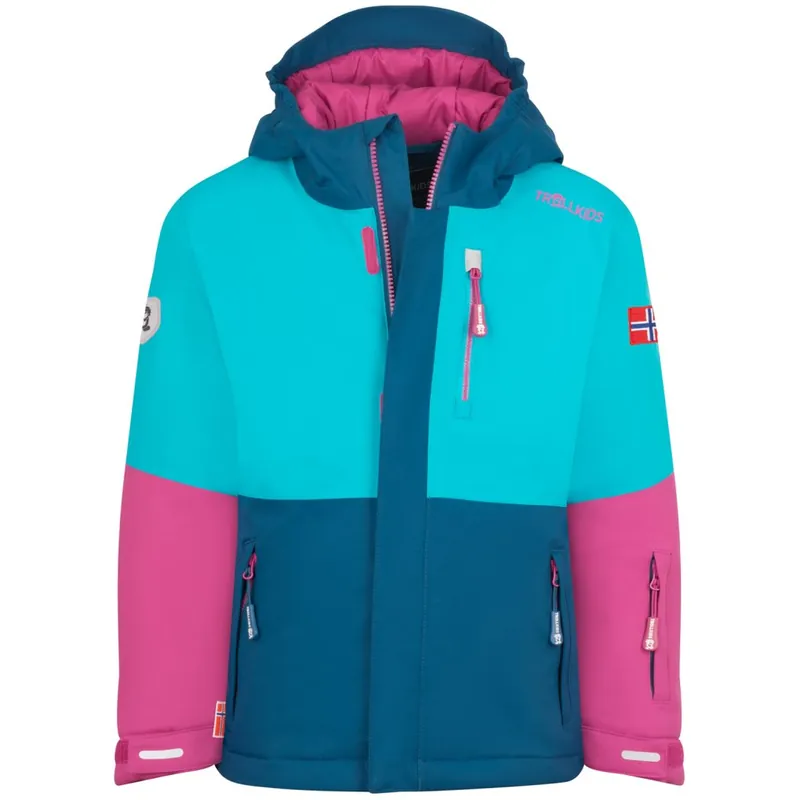 Trollkids Hallingdal Ski-Jacke Kinder - Bright Berry/Dark Turquoise/Madeira Blue Meistverkauft