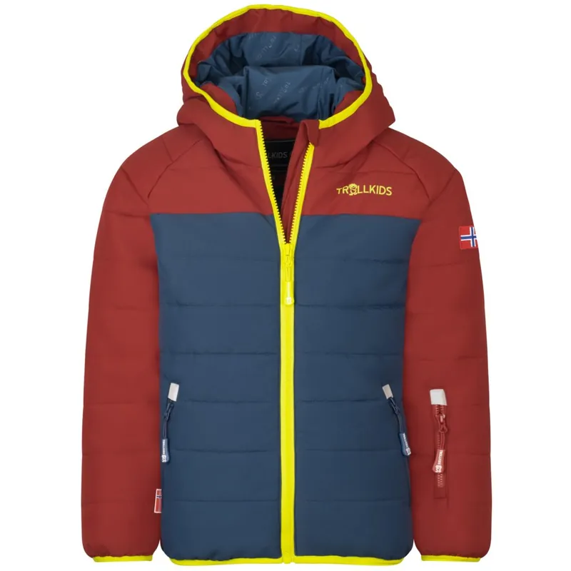 Beliebt Trollkids Hafjell PRO Schneejacke Kinder - Carmin Red/Mystic Blue/Glow Green
