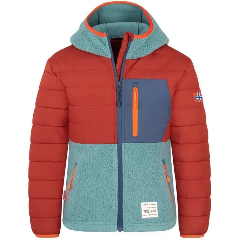 Geprüft Trollkids Romsdalen Jacke Kinder - Carmin Red/Stormy Blue/Mystic Blue