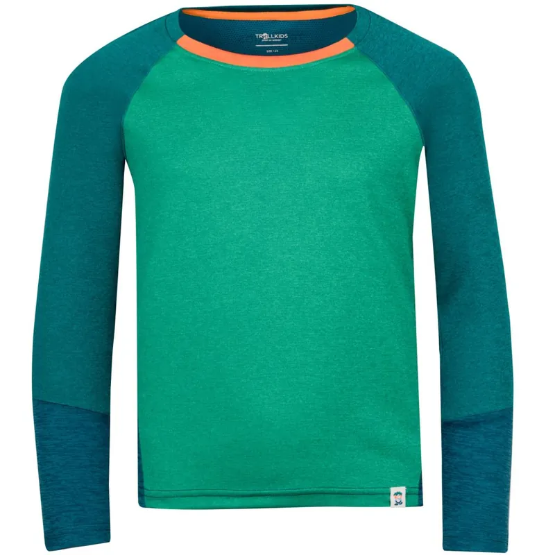 Mega-Angebot Trollkids Seiland Langarmshirt Kinder - Sea Green/Lagoon Green/Sahara Sunset