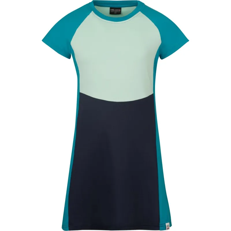 Trollkids Senja Kleid Mädchen - Navy/Dark Turquoise Sofort Bestellen