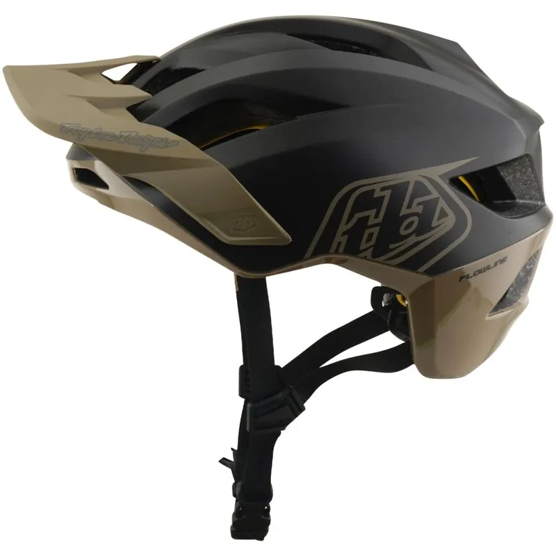 Troy Lee Designs Flowline MIPS Helm - Point Charcoal/Timber Geprüft