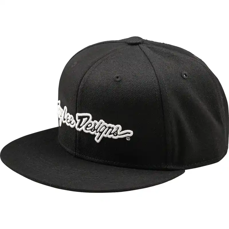 Highlight Troy Lee Designs Flat Bill Snapback Cap - Signature Black