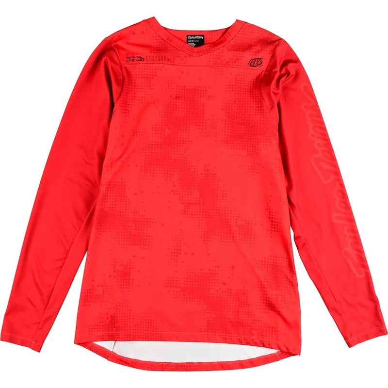 Schnäppchen Troy Lee Designs Skyline Chill Langarmtrikot Herren - Scattered Fire Orange