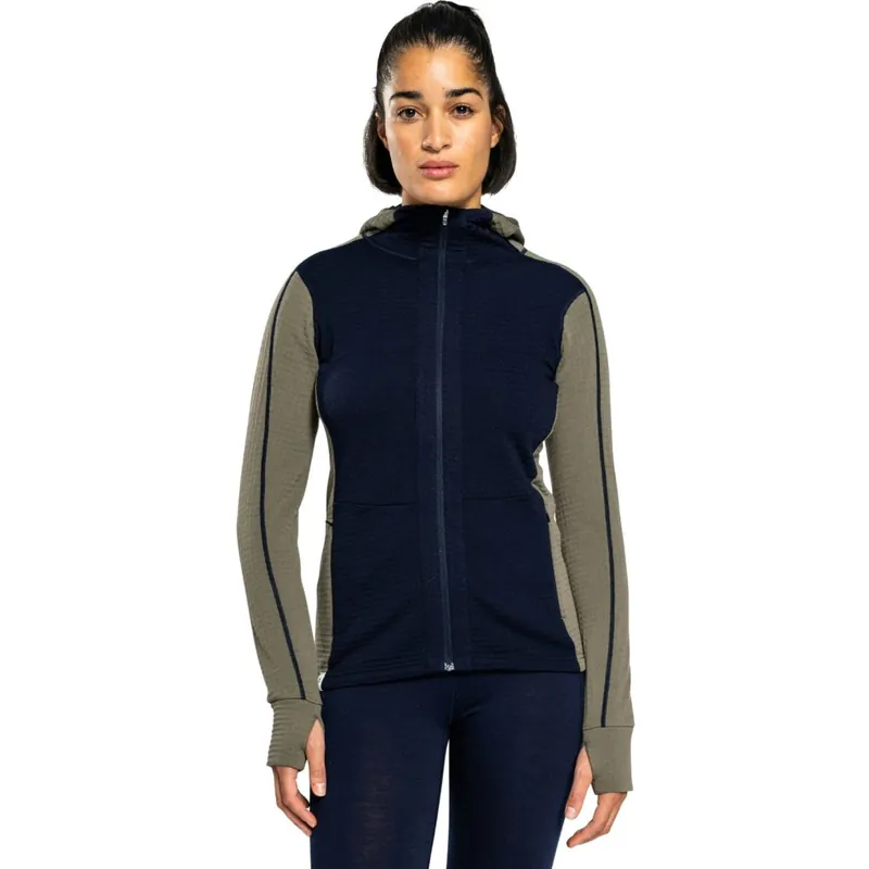 Ulvang Peak Field Midlayer-Kapuzenjacke Damen - Bungee Grey/Navy Blue Kracherpreis