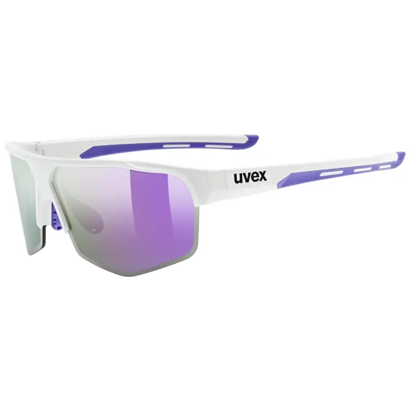 Markenprodukt Uvex axos set Brille - white matt/mirror purple + clear