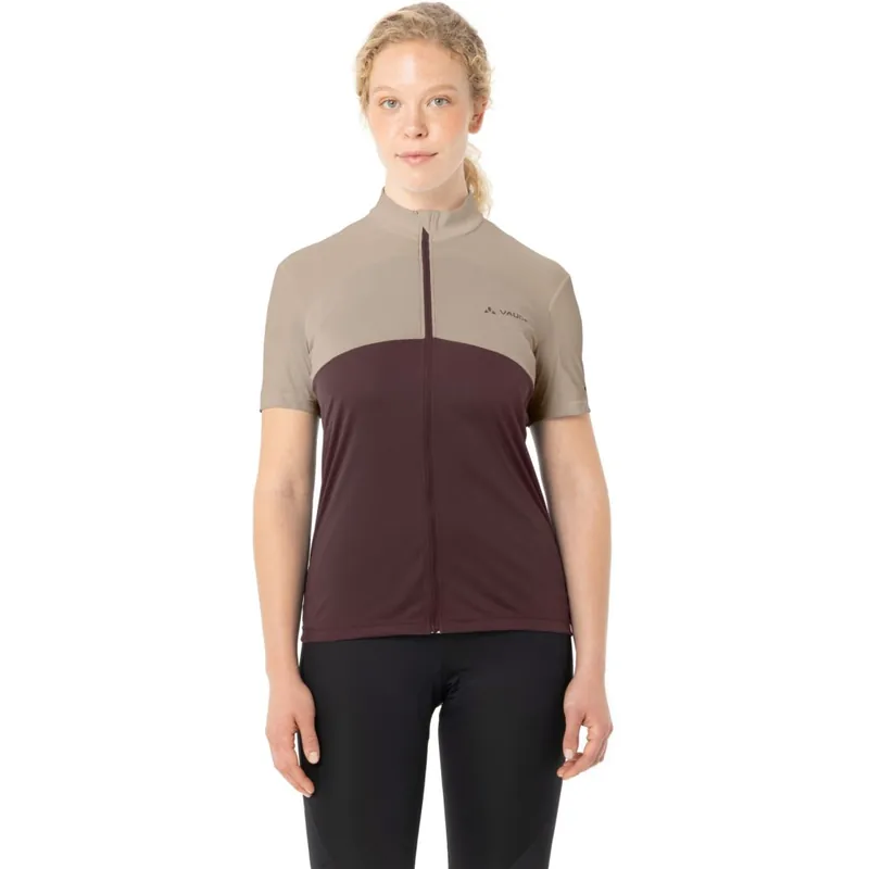 Vaude Matera Full-Zip Kurzarmtrikot Damen - dark oak Preisreduziert