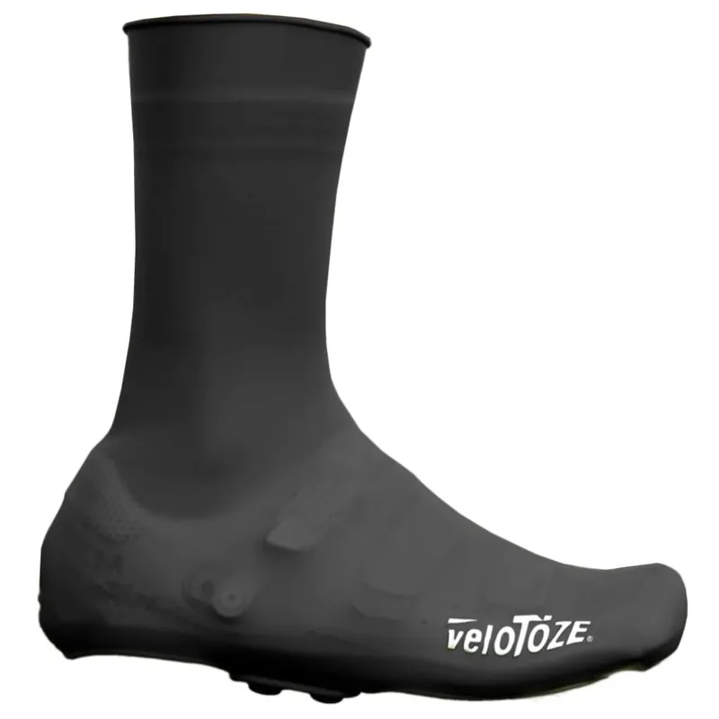 Schneller Versand veloToze Silicone Snap Hohe Überschuhe mit Druckknöpfen - Schwarz