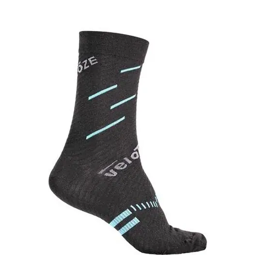 Top-Preis veloToze Merinowolle Radsocken - Schwarz/Blau