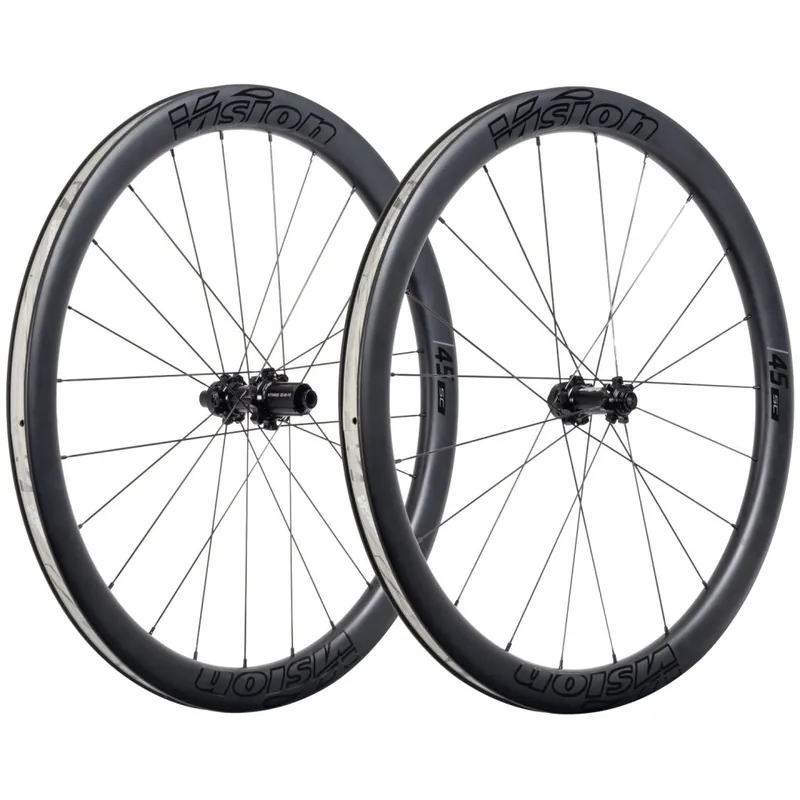 Versand Am Gleichen Tag Vision SC 45 Laufradsatz - 28" Carbon Clincher Centerlock - 12x100mm 12x142mm - Shimano HG