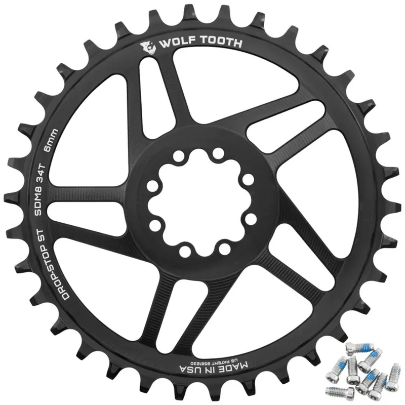 Markenprodukt Wolf Tooth Kettenblatt - SRAM 8-Bolt Boost - Drop-Stop ST Offset 6mm