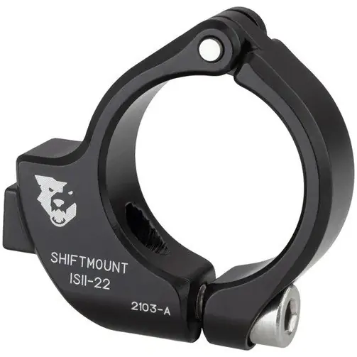 Wolf Tooth ShiftMount Klemmring zur Montage eines Shimano I-Spec II Schalthebels am MTB Lenker - 22,2 mm - schwarz Echt