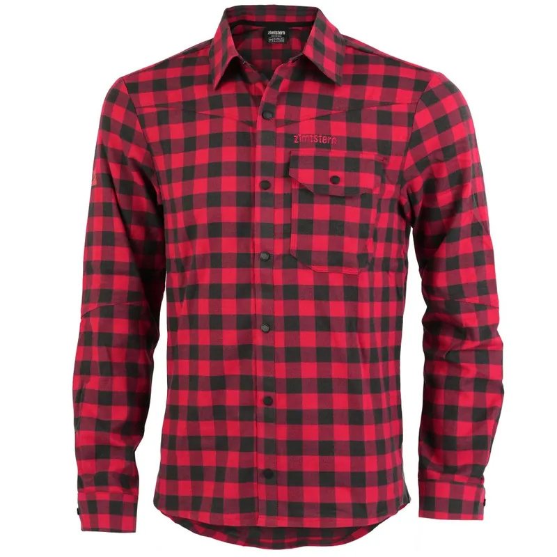 Zimtstern Timbaz Langarm Flanell-Hemd Herren - Jester Red/Pirate Black Versand Am Gleichen Tag
