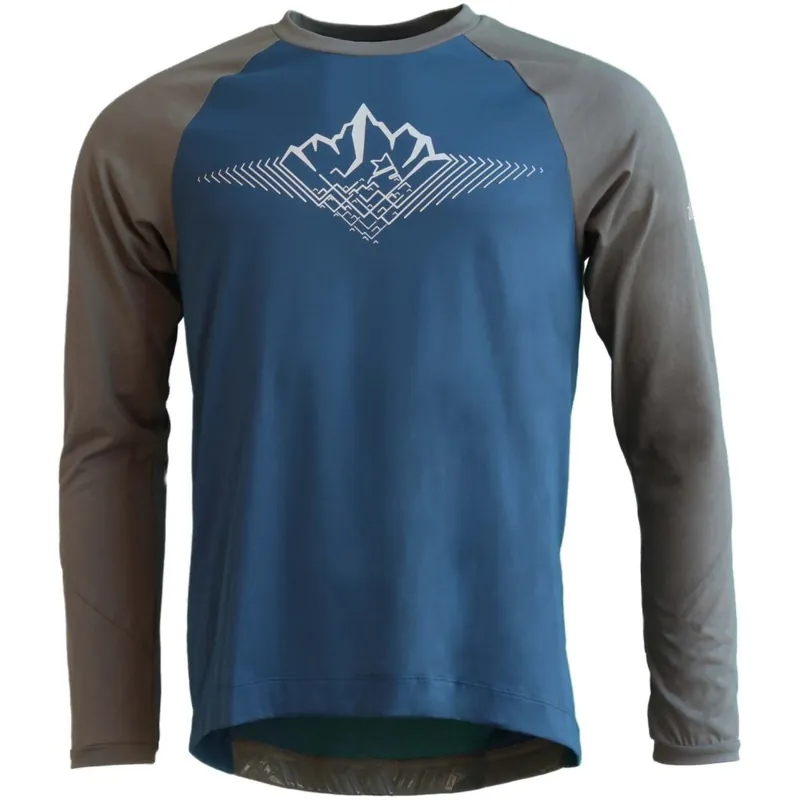 Günstig Zimtstern PureFlowz Langarm MTB-Shirt Herren - French Navy / Dusty Olive