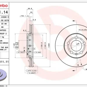 BREMBO 09.7011.11 - Bremsscheibe - PRIME LINE - UV Coated Markenware