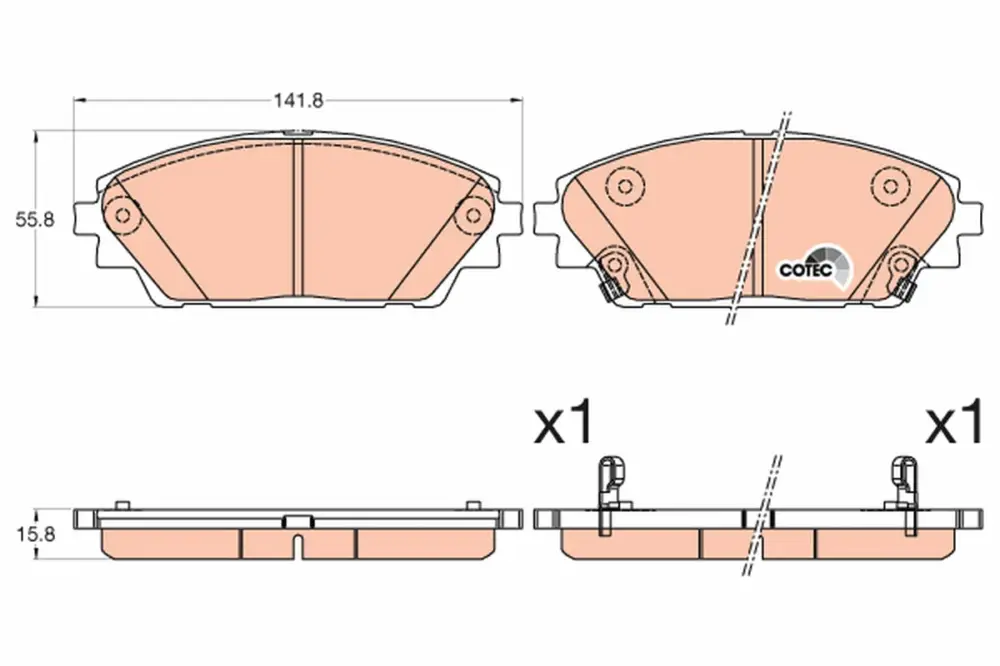 TRW GDB3592 - Bremsbelagsatz, Scheibenbremse - COTEC Geprüft